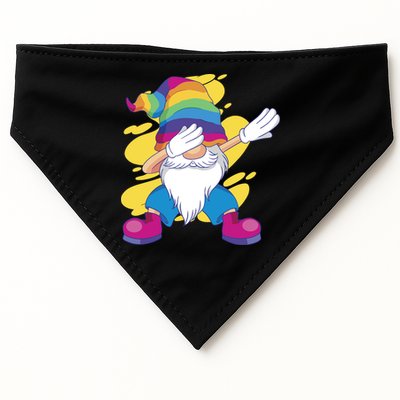 Dabbing Gnome Rainbow USA-Made Doggie Bandana