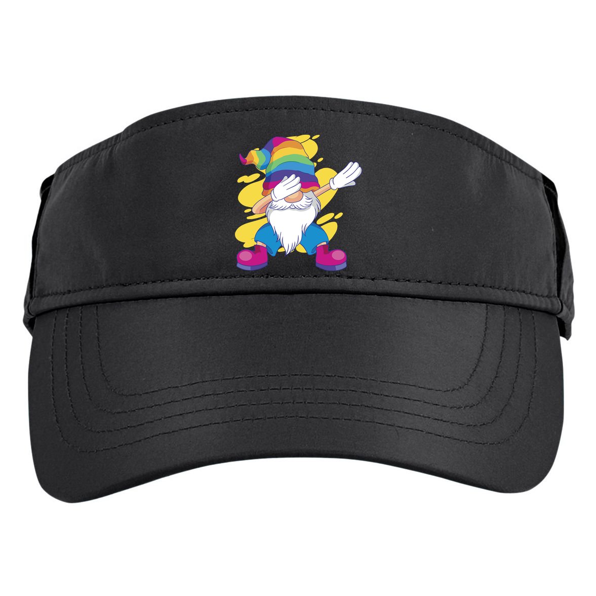 Dabbing Gnome Rainbow Adult Drive Performance Visor