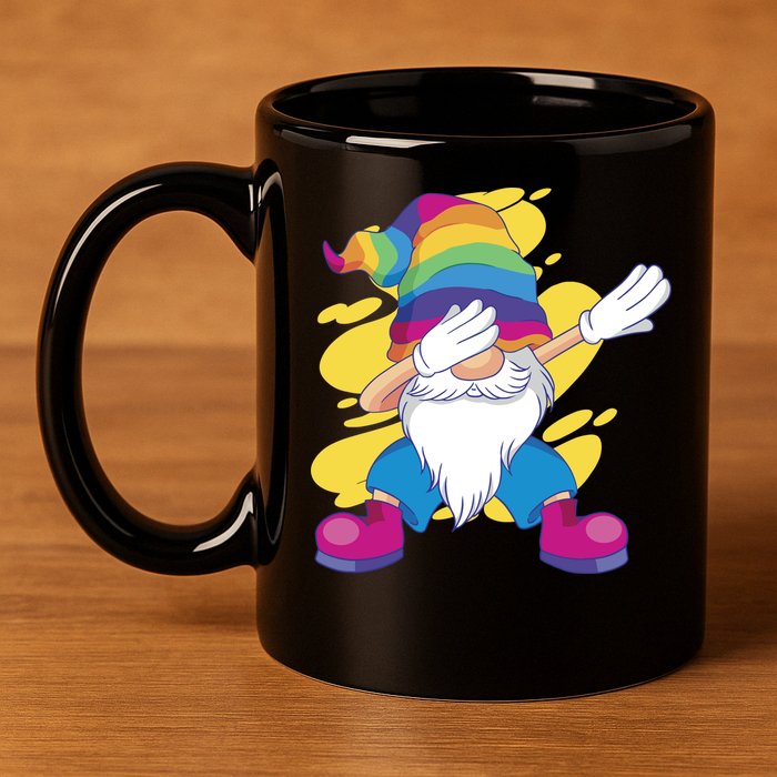 Dabbing Gnome Rainbow 11oz C Handle Ceramic Mug