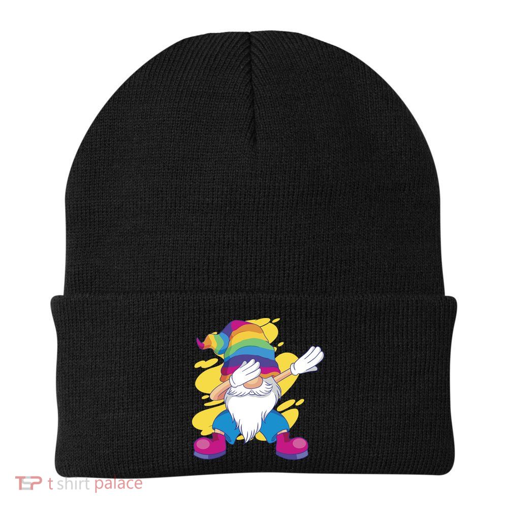 Dabbing Gnome Rainbow Beanie