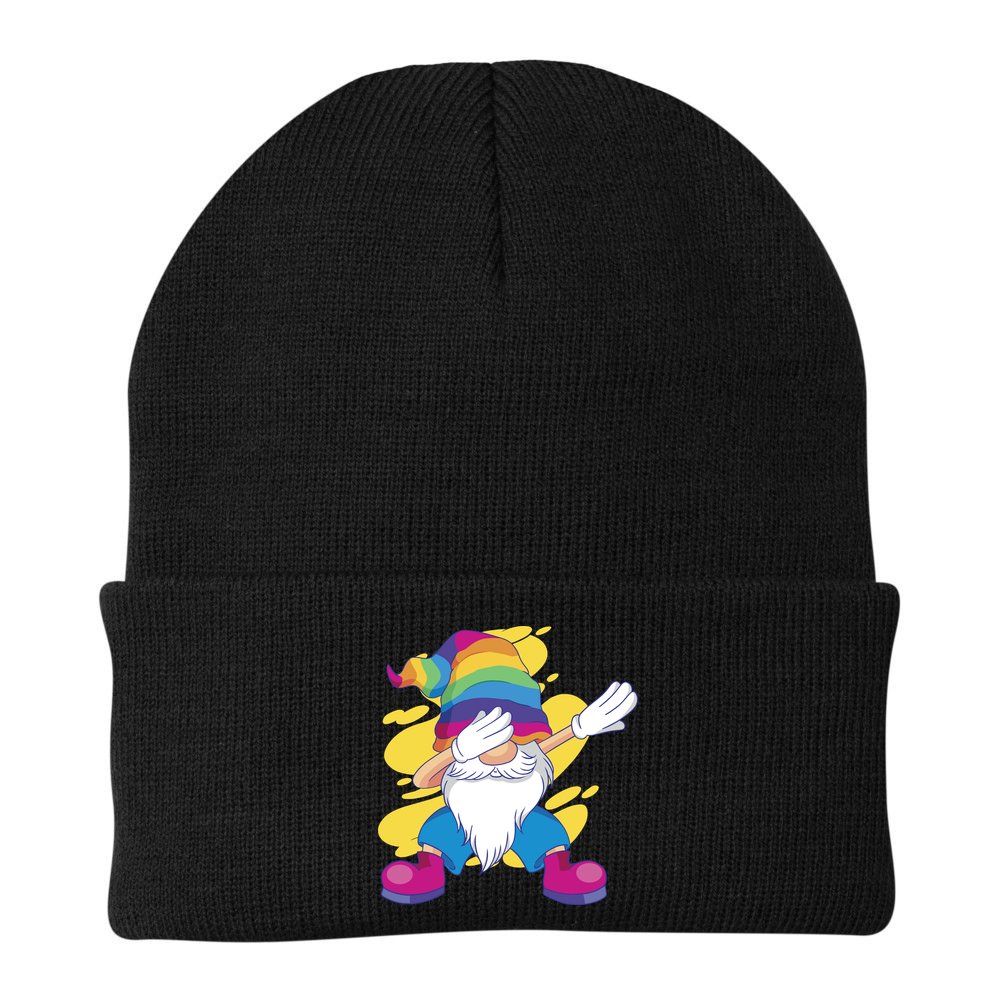 Dabbing Gnome Rainbow Beanie