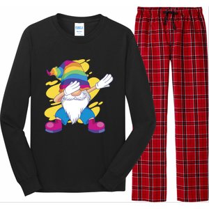 Dabbing Gnome Rainbow Long Sleeve Pajama Set