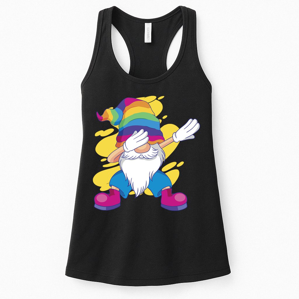 Dabbing Gnome Rainbow Womens Tank Top