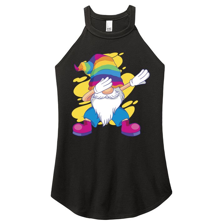 Dabbing Gnome Rainbow Women's Perfect Tri Rocker Tank
