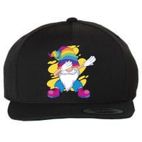 Dabbing Gnome Rainbow Wool Snapback Cap