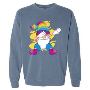 Dabbing Gnome Rainbow Garment-Dyed Sweatshirt