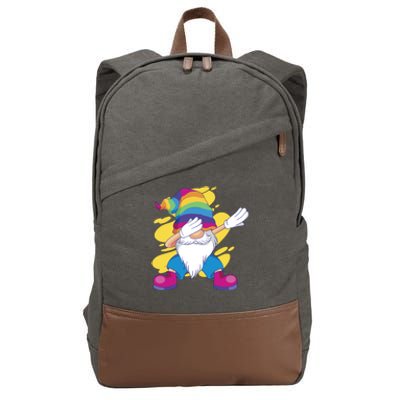 Dabbing Gnome Rainbow Cotton Canvas Backpack