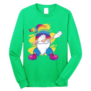 Dabbing Gnome Rainbow Long Sleeve Shirt