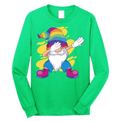 Dabbing Gnome Rainbow Long Sleeve Shirt