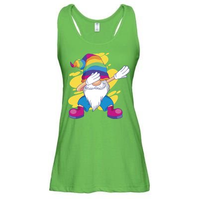 Dabbing Gnome Rainbow Ladies Essential Flowy Tank