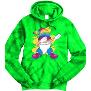 Dabbing Gnome Rainbow Tie Dye Hoodie