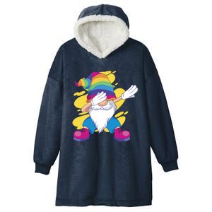 Dabbing Gnome Rainbow Hooded Wearable Blanket