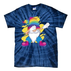 Dabbing Gnome Rainbow Tie-Dye T-Shirt