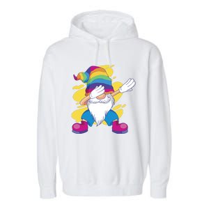 Dabbing Gnome Rainbow Garment-Dyed Fleece Hoodie