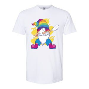 Dabbing Gnome Rainbow Softstyle CVC T-Shirt