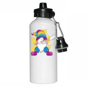 Dabbing Gnome Rainbow Aluminum Water Bottle