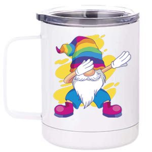 Dabbing Gnome Rainbow 12 oz Stainless Steel Tumbler Cup