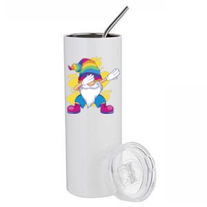 Dabbing Gnome Rainbow Stainless Steel Tumbler