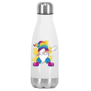 Dabbing Gnome Rainbow Stainless Steel Insulated Water Bottle