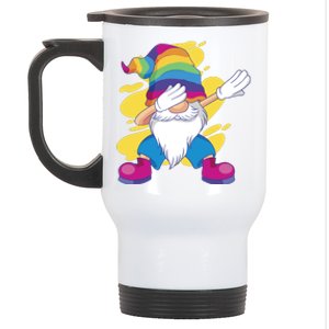 Dabbing Gnome Rainbow Stainless Steel Travel Mug