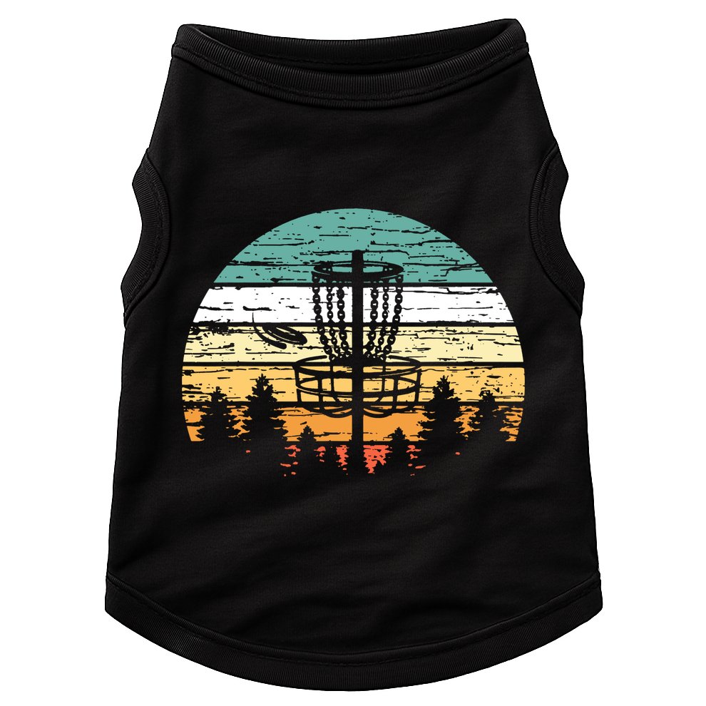 Disc Golf Retro Sunset Vintage Frisbee Golf Doggie Tank