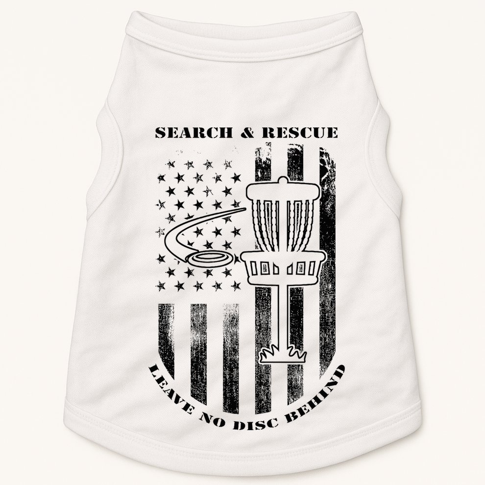 Disc Golf Rescue Squad Never Lose a Disc Black Doggie Tank