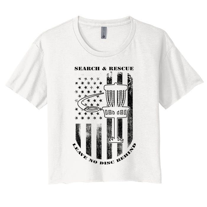 Disc Golf Rescue Squad Never Lose a Disc Black Women's Crop Top Tee