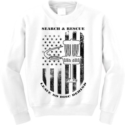 Disc Golf Rescue Squad Never Lose a Disc Black Kids Sweatshirt