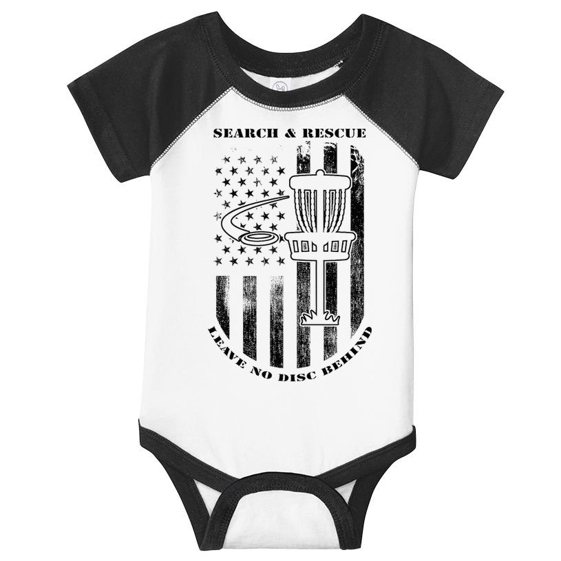 Disc Golf Rescue Squad Never Lose a Disc Black Infant Baby Jersey Bodysuit