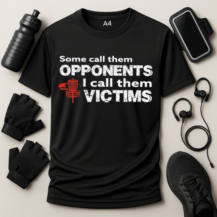Disc Golf Some Call Them Opponents Funny Saying Cooling Performance Crew T-Shirt