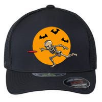 Disc Golfing Skeleton Halloween Disc Golf Halloween Flexfit Unipanel Trucker Cap