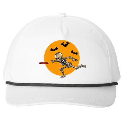 Disc Golfing Skeleton Halloween Disc Golf Halloween Snapback Five-Panel Rope Hat