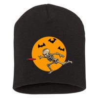 Disc Golfing Skeleton Halloween Disc Golf Halloween Short Acrylic Beanie