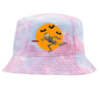 Disc Golfing Skeleton Halloween Disc Golf Halloween Tie-Dyed Bucket Hat