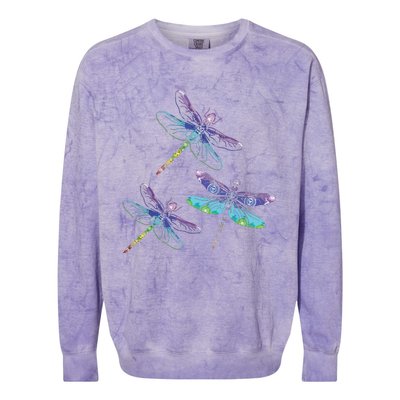 Dragonfly Gift Spirit Animal Chakra Color Dragonflies Colorblast Crewneck Sweatshirt