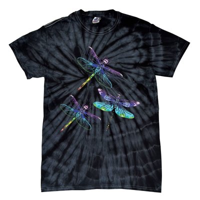 Dragonfly Gift Spirit Animal Chakra Color Dragonflies Tie-Dye T-Shirt