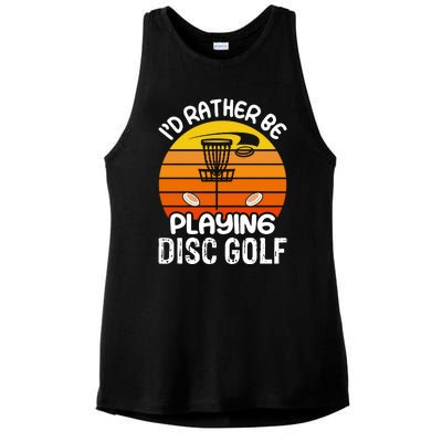 Disc Golf Shirt I'd Rather Be Playing Disc Golf Ladies PosiCharge Tri-Blend Wicking Tank