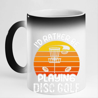 Disc Golf Shirt I'd Rather Be Playing Disc Golf 11oz Black Color Changing Mug