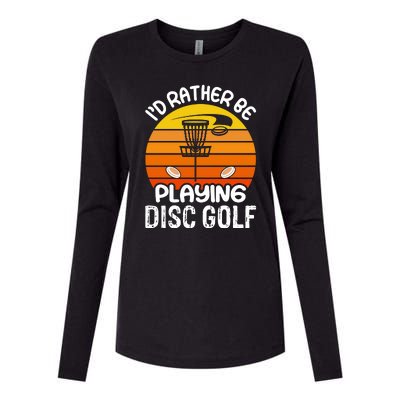 Disc Golf Shirt I'd Rather Be Playing Disc Golf Womens Cotton Relaxed Long Sleeve T-Shirt