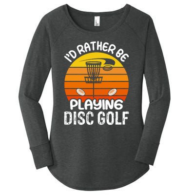 Disc Golf Shirt I'd Rather Be Playing Disc Golf Women's Perfect Tri Tunic Long Sleeve Shirt