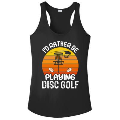 Disc Golf Shirt I'd Rather Be Playing Disc Golf Ladies PosiCharge Competitor Racerback Tank