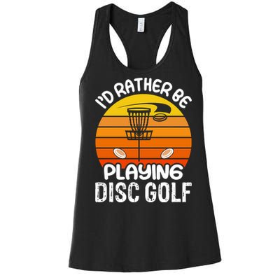 Disc Golf Shirt I'd Rather Be Playing Disc Golf Women's Racerback Tank