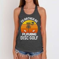 Disc Golf Shirt I'd Rather Be Playing Disc Golf Women's Knotted Racerback Tank