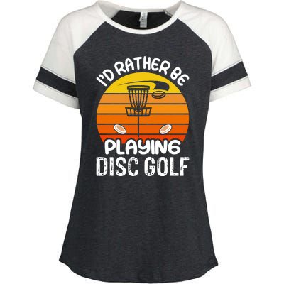 Disc Golf Shirt I'd Rather Be Playing Disc Golf Enza Ladies Jersey Colorblock Tee