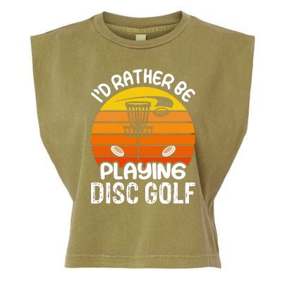 Disc Golf Shirt I'd Rather Be Playing Disc Golf Garment-Dyed Women's Muscle Tee