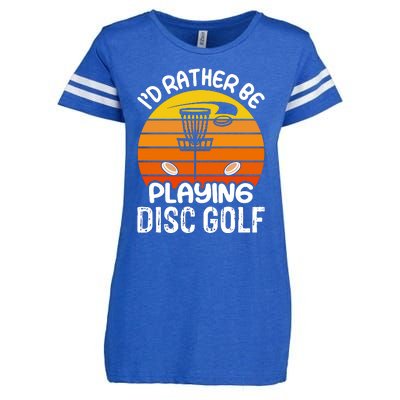 Disc Golf Shirt I'd Rather Be Playing Disc Golf Enza Ladies Jersey Football T-Shirt