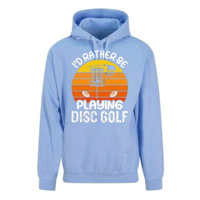 Disc Golf Shirt I'd Rather Be Playing Disc Golf Unisex Surf Hoodie