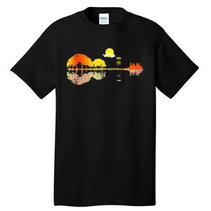 Disc Golf Sunset Guitar Guitarist Player Golfing Tall T-Shirt