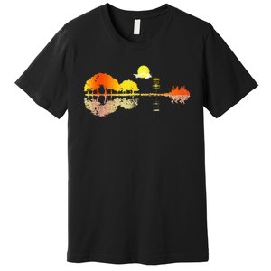 Disc Golf Sunset Guitar Guitarist Player Golfing Premium T-Shirt