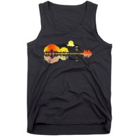 Disc Golf Sunset Guitar Guitarist Player Golfing Tank Top